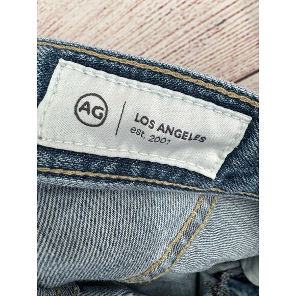 AG Adriano Goldschmied Saige High Rise Straight Jeans Womens 31 Blue Medium Wash - Picture 6 of 12